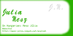 julia mesz business card